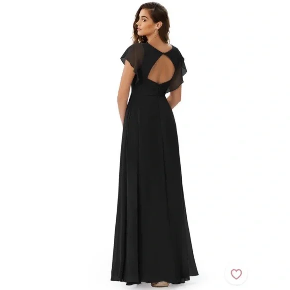 red velvet bridesmaid dresses Black Plus Size Long Halter Ruffles Mermaid Bridesmaid Dress – BIZTUNNEL main image 1